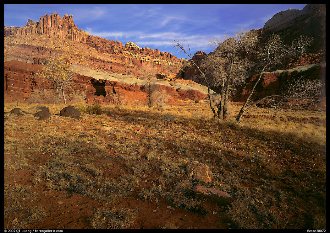 The Castle in late autum, morning. Capitol Reef National Park, Utah, USA.