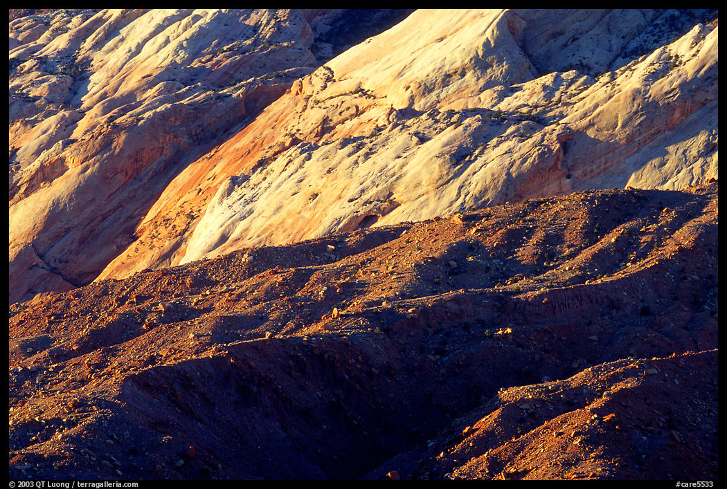Waterpocket Fold and Red slide, sunrise. Capitol Reef National Park, Utah, USA.