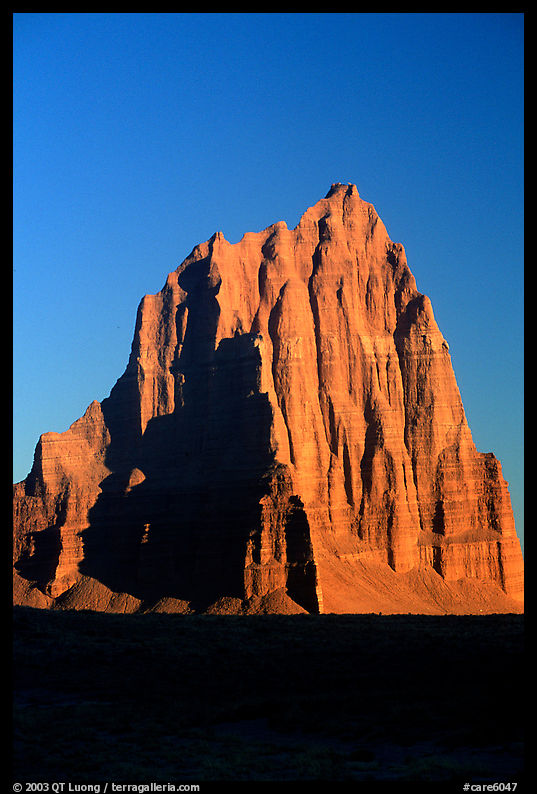 Temple of the Sun, Cathedral Valley, sunrise,. Capitol Reef National Park, Utah, USA.