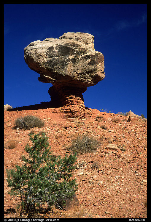 Balanced Rock in  Hartnet Draw. Capitol Reef National Park, Utah, USA.