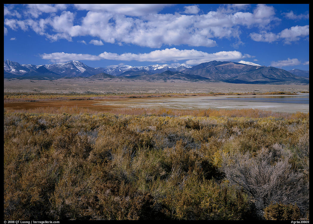Snake Range raises above Sagebrush plain, seen from the East. Great Basin  National Park, Nevada, USA.