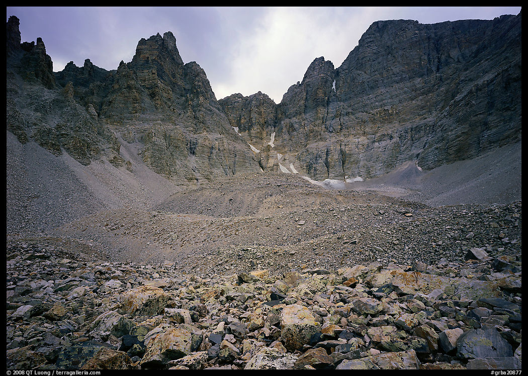 Moraine and North Face of Wheeler Peak. Great Basin  National Park, Nevada, USA.