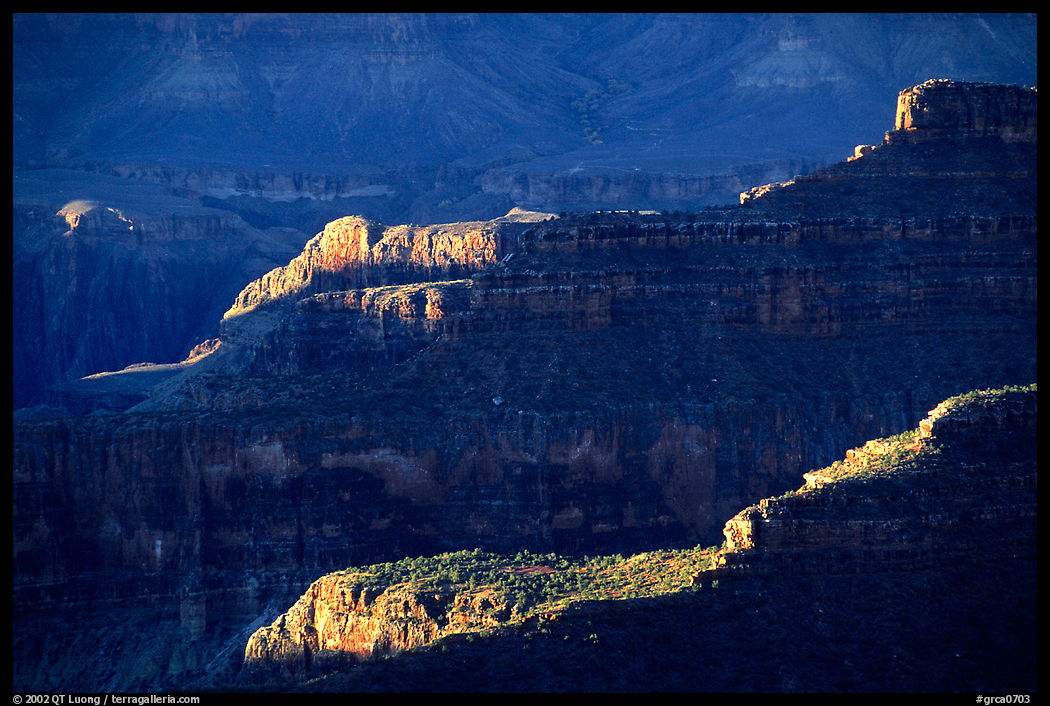 Ridges from Bright Angel Point, sunrise. Grand Canyon  National Park, Arizona, USA.