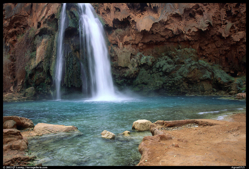 Travertine Terraces, Havasu Falls, Havasu Canyon. Grand Canyon  National Park, Arizona, USA.