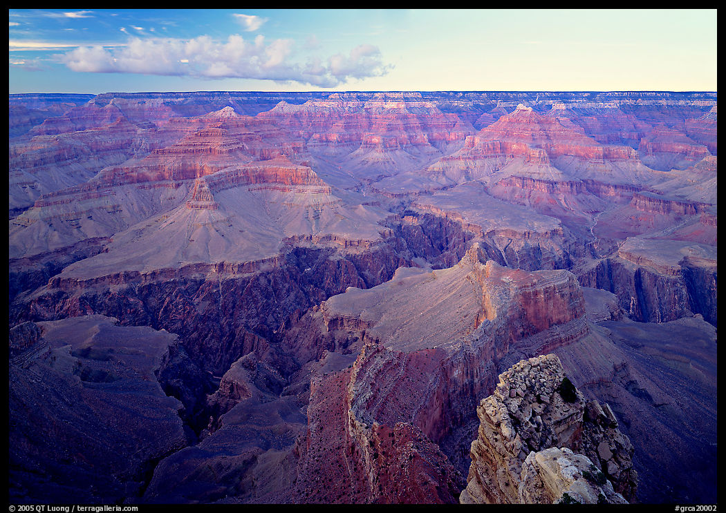 Granite Gorge seen from  South Rim, twilight. Grand Canyon  National Park, Arizona, USA.
