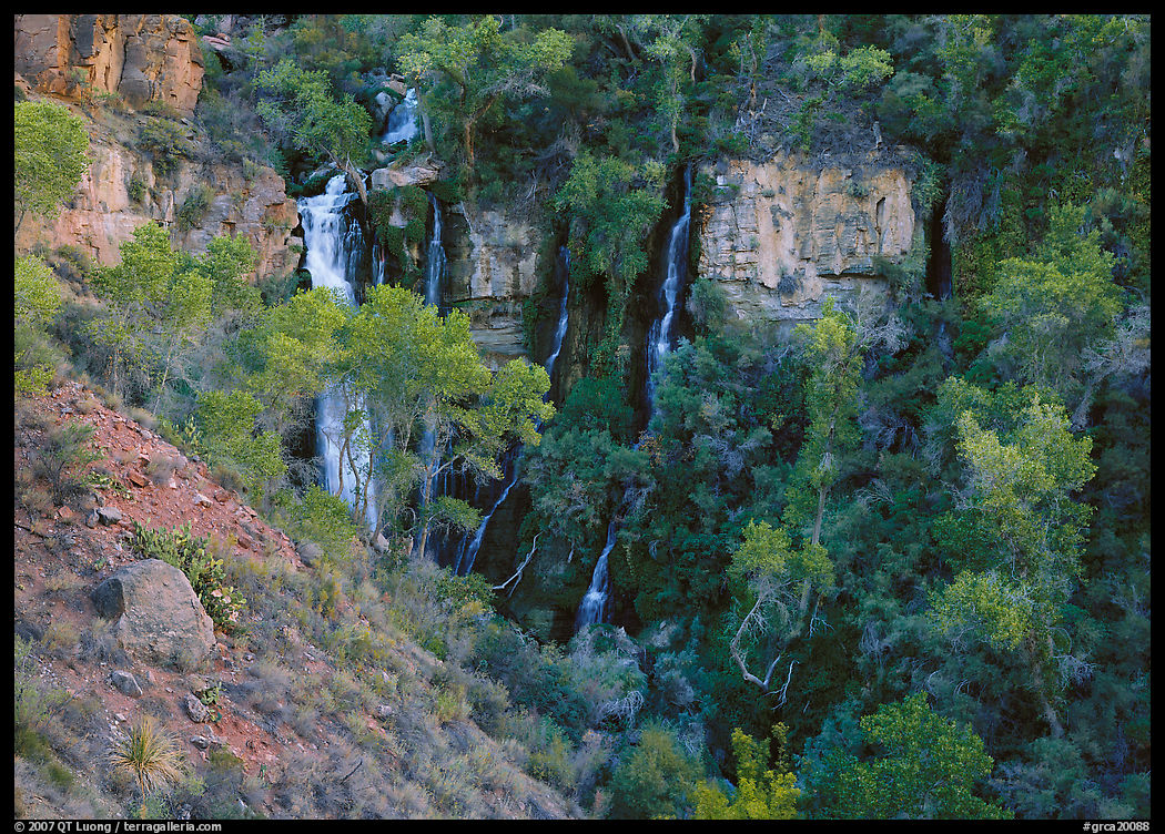 Thunder river lower waterfall, afternoon. Grand Canyon  National Park, Arizona, USA.
