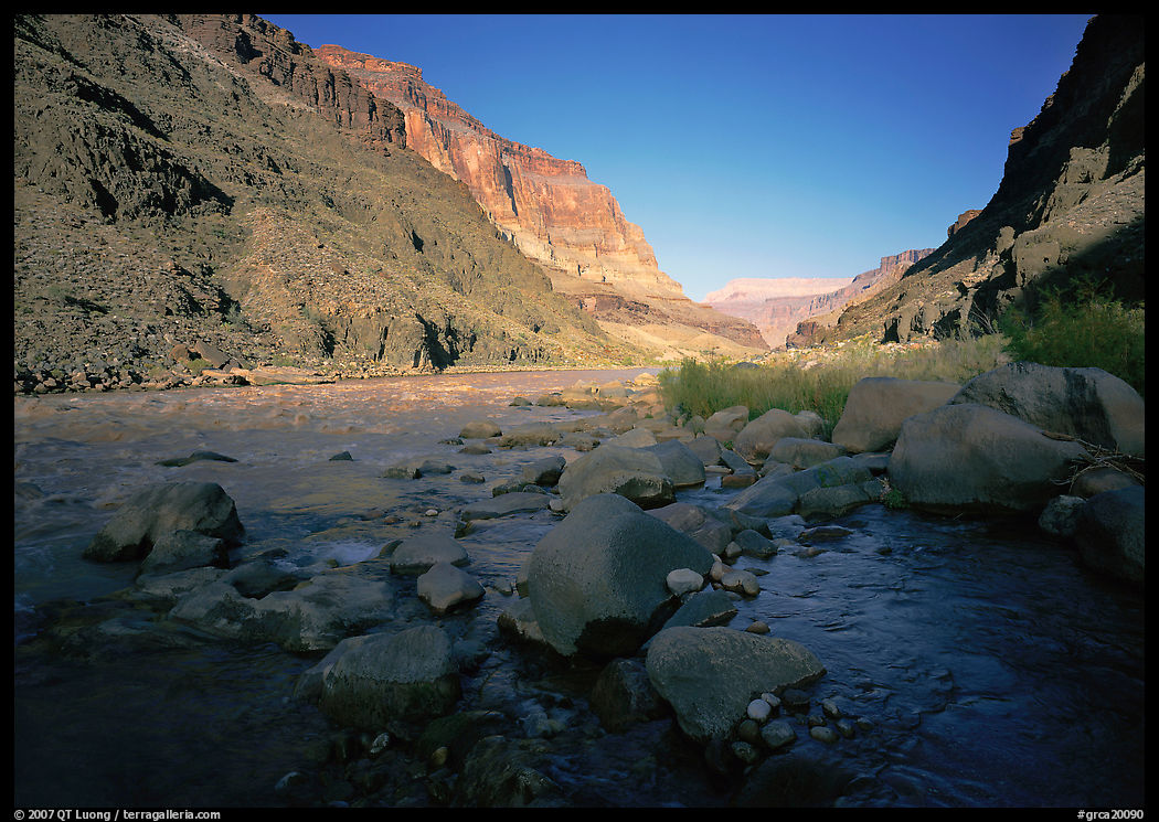 Bottom of Grand Canyon with Tapeats Creek joining the Colorado River. Grand Canyon  National Park