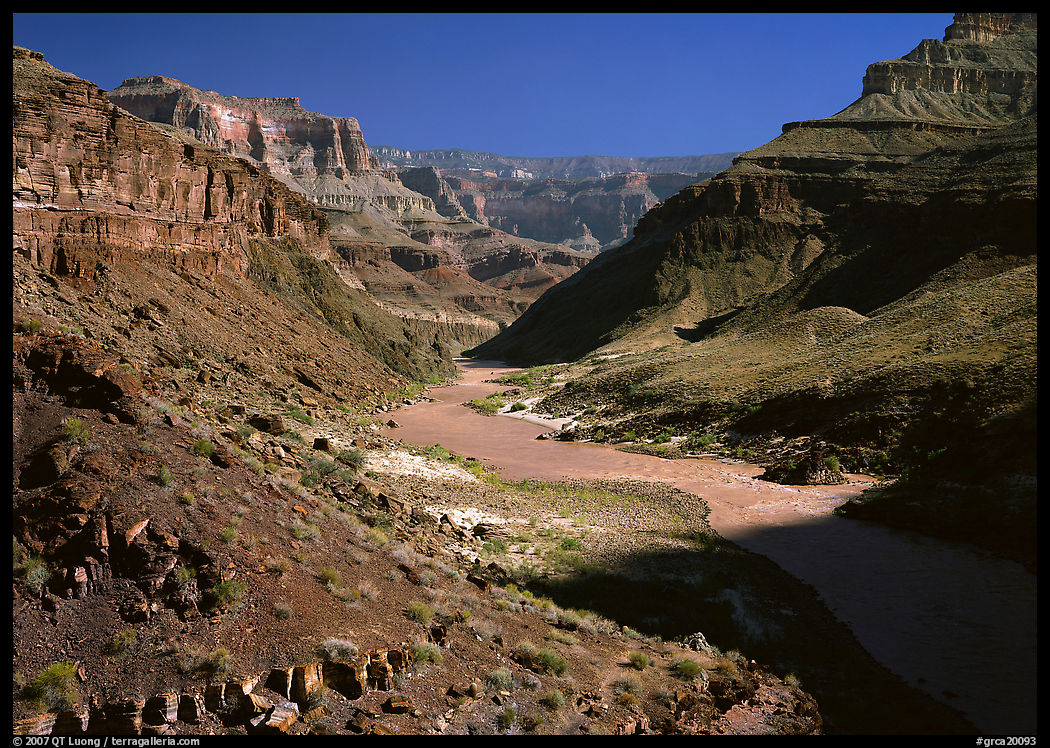 Colorado River at  bottom of  Grand Canyon. Grand Canyon  National Park, Arizona, USA.