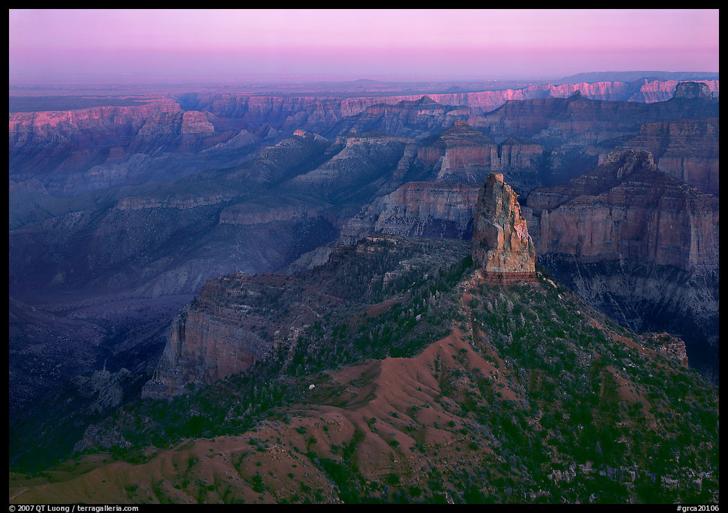 Mount Hayden from Point Imperial, sunset. Grand Canyon  National Park, Arizona, USA.