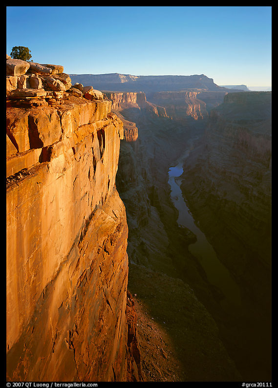 Cliff and Colorado River from Toroweap, sunrise. Grand Canyon  National Park