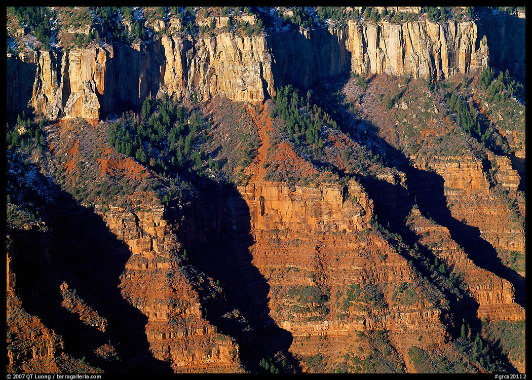Canyon walls from Bright Angel Point, morning. Grand Canyon  National Park