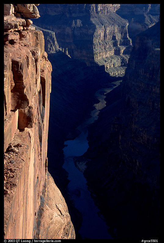 Colorado River and Cliffs at Toroweap, early morning. Grand Canyon  National Park, Arizona, USA.
