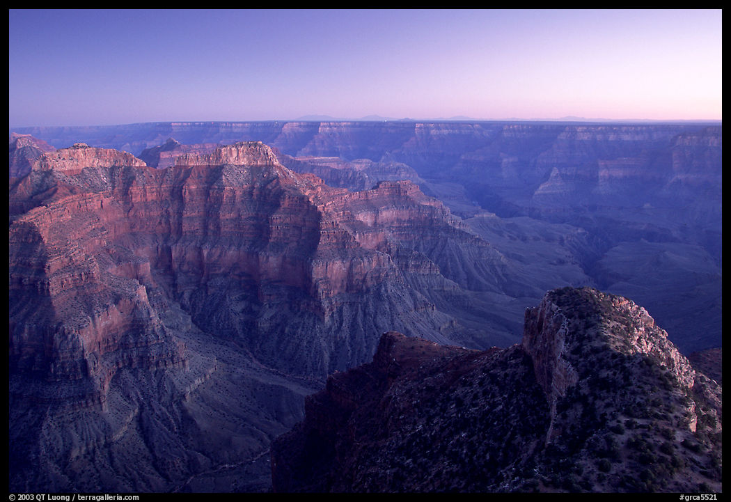 View from Point Sublime, dusk. Grand Canyon  National Park, Arizona, USA.