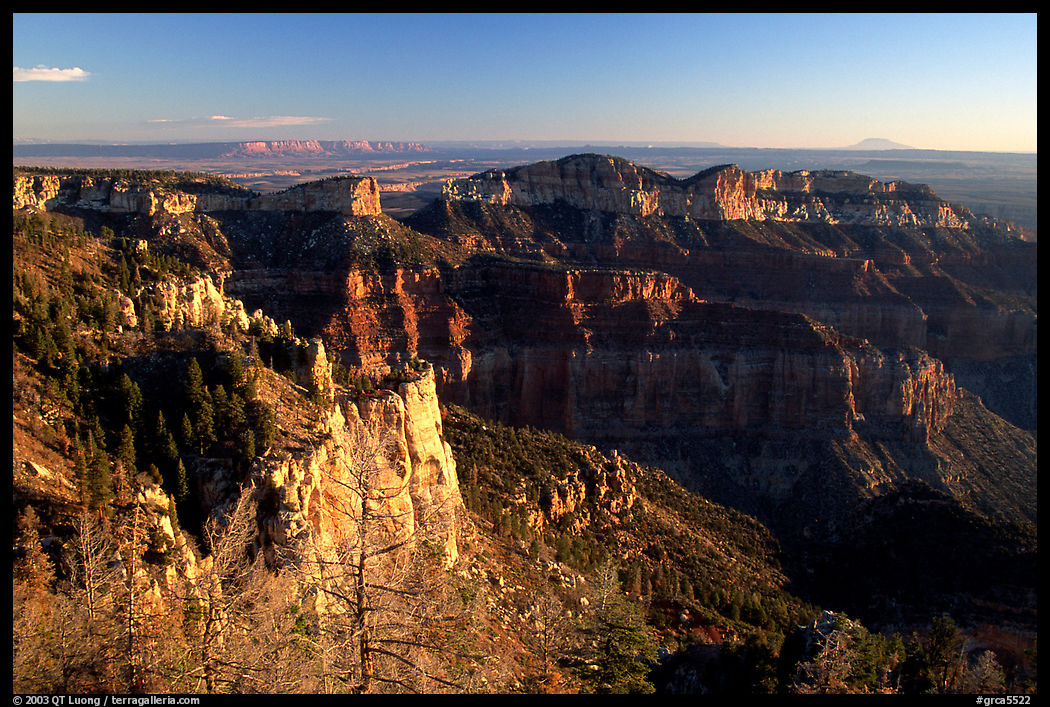 Cliffs seen from Point Imperial at sunrise. Grand Canyon  National Park, Arizona, USA.