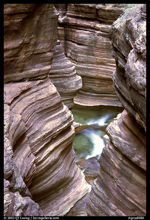 Slot Canyon carved by Deer Creek. Grand Canyon  National Park, Arizona, USA.