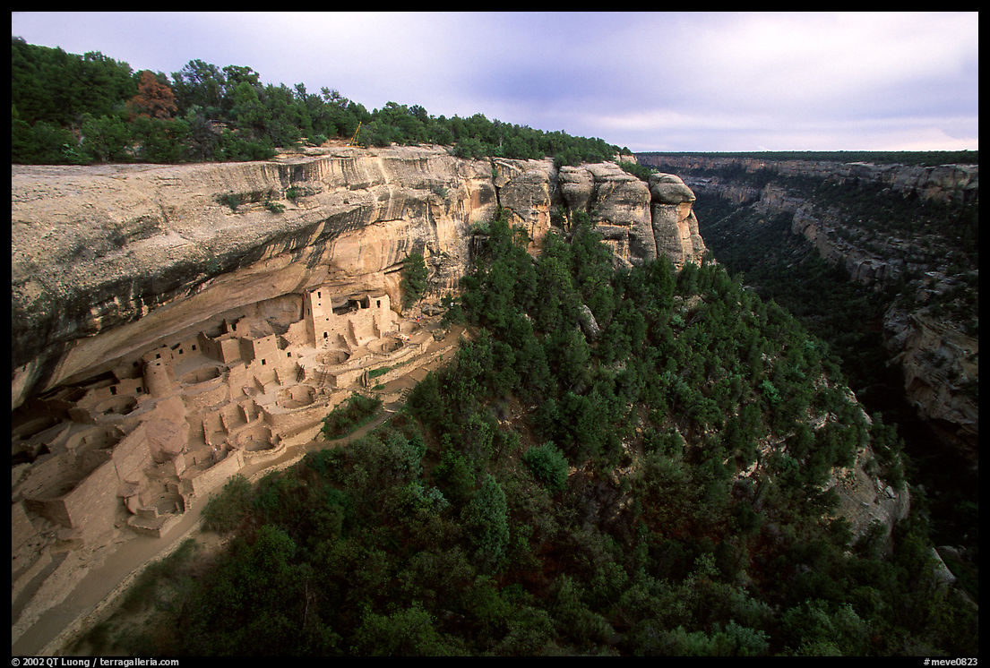 Cliff Palace and Chaplin Mesa, late afternoon. Mesa Verde National Park
