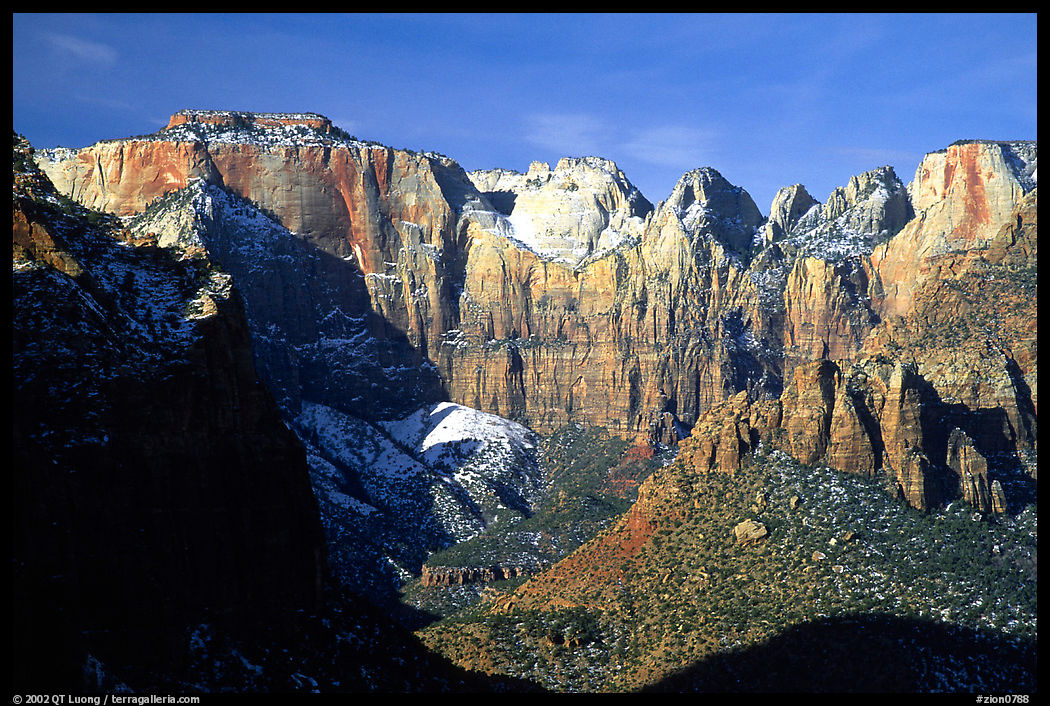 Streaked wall, morning. Zion National Park, Utah, USA.