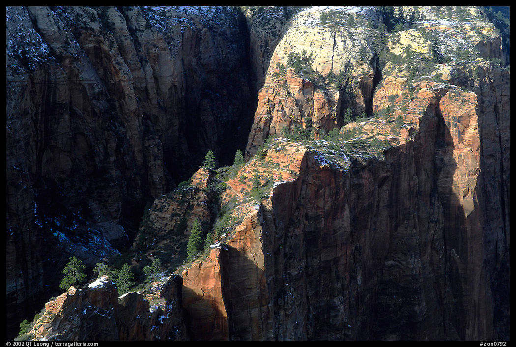 Cliffs seen from above near Angel's landing. Zion National Park, Utah, USA.