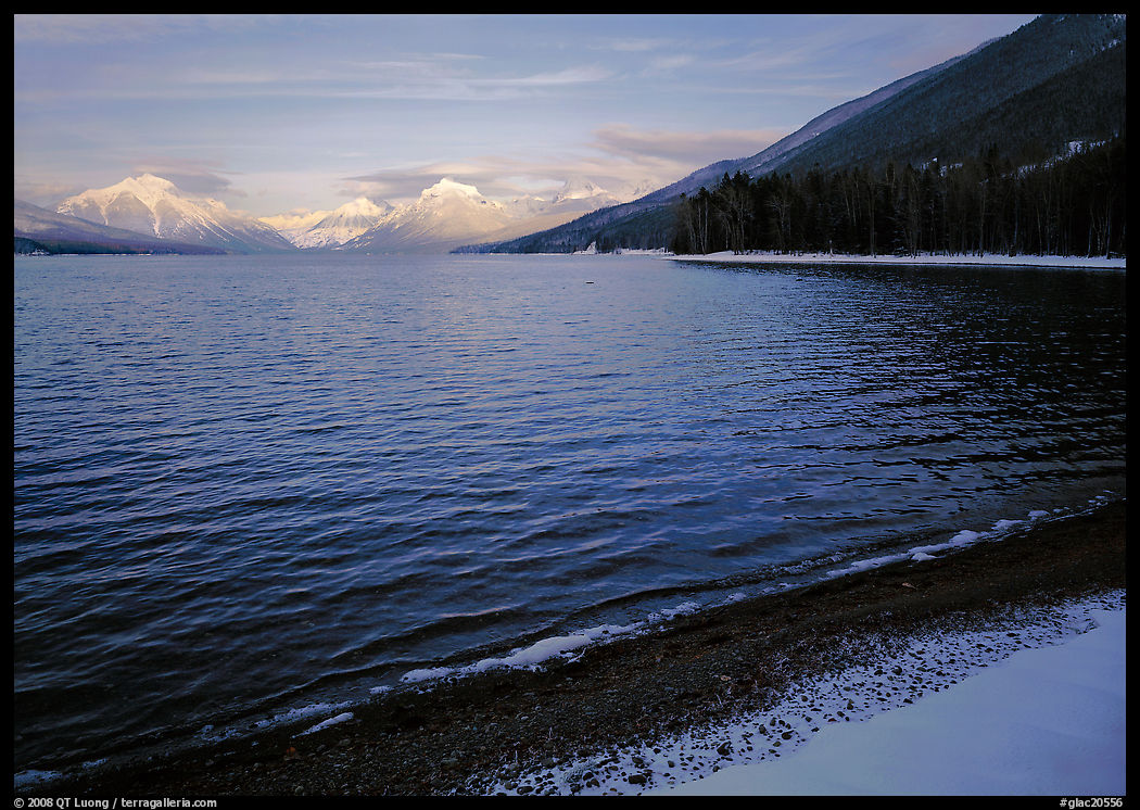 Lake McDonald in winter. Glacier National Park, Montana, USA.