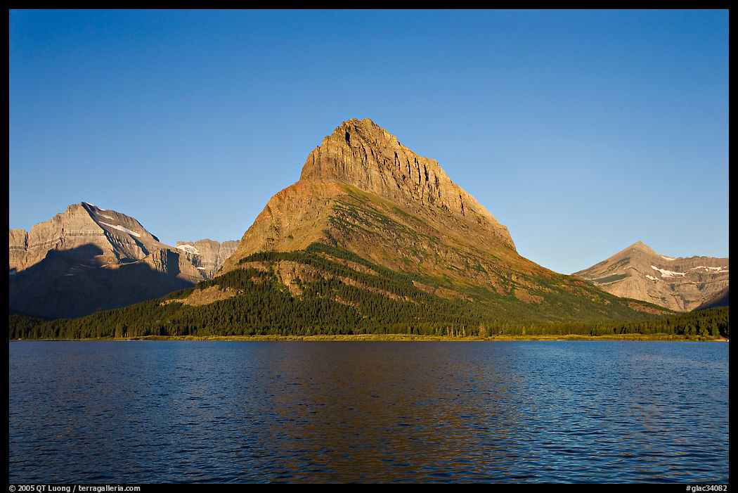 Swiftcurrent Lake, and Grinnell Point, Many Glacier. Glacier National Park, Montana, USA.