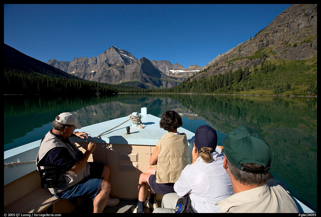 Riding the tour boat on Lake Josephine. Glacier National Park