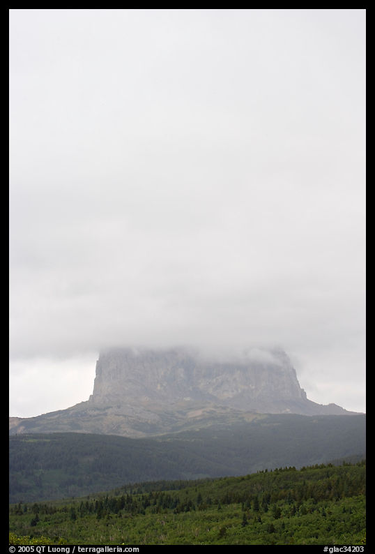 Cloud-covered Chief Mountain. Glacier National Park