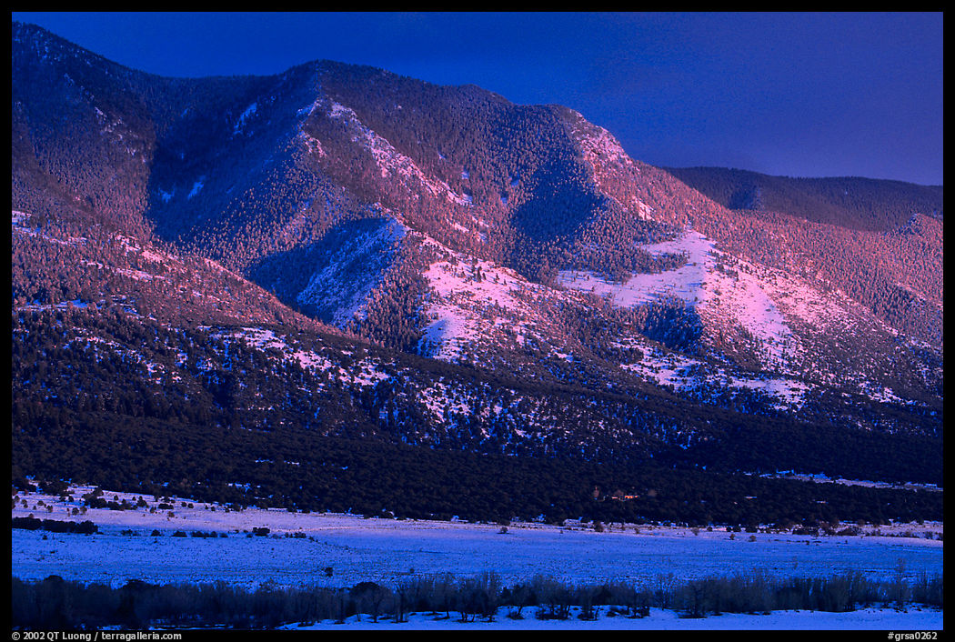 Sunset over mountains. Great Sand Dunes National Park