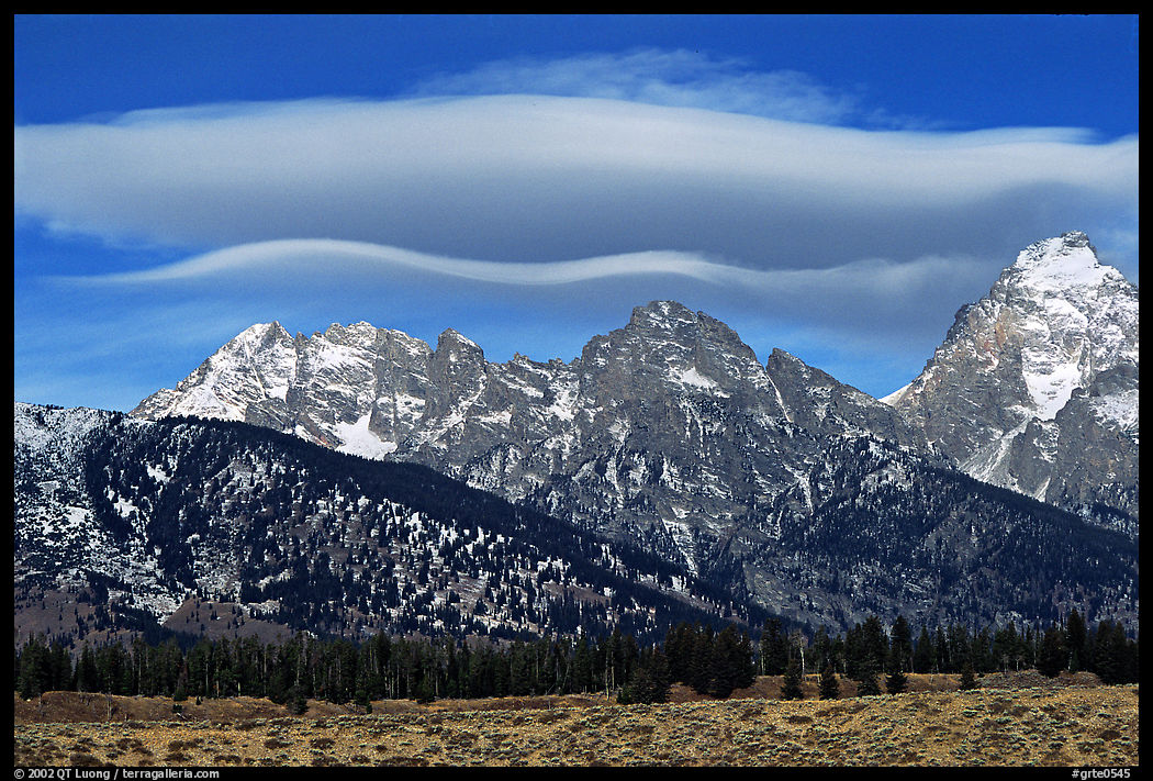 Lenticular cloud above the Grand Teton. Grand Teton National Park, Wyoming, USA.