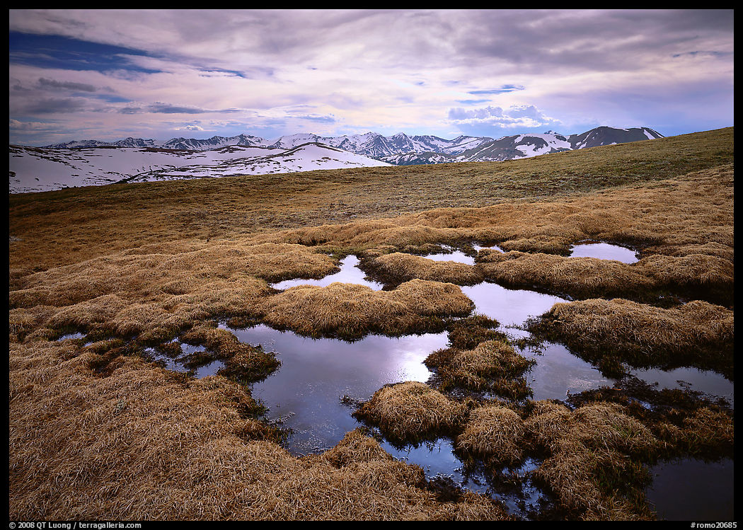 Alpine tundra and the Never Summer range in autumn. Rocky Mountain National Park, Colorado, USA.