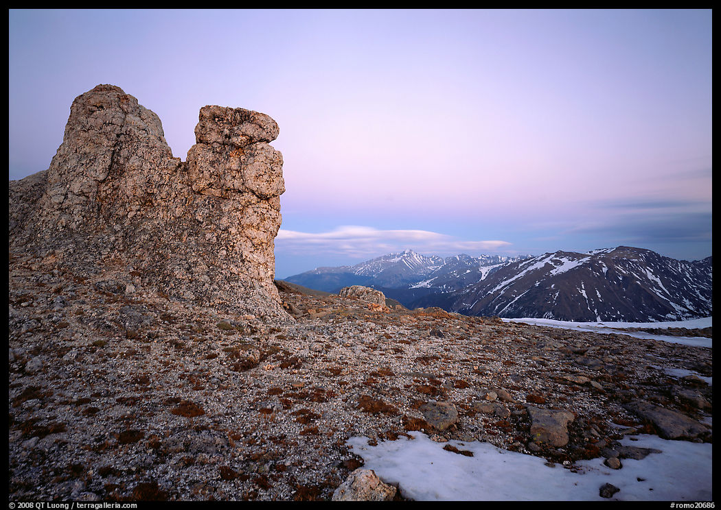 Rock Cut at dusk. Rocky Mountain National Park, Colorado, USA.
