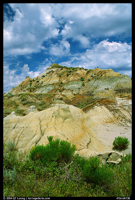 Colorfull badlands, North Unit. Theodore Roosevelt  National Park, North Dakota, USA.