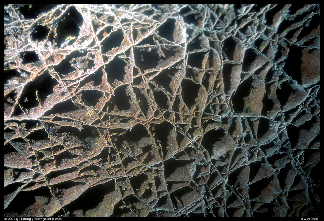 The cave unique boxwork, a calcite formation. Wind Cave  National Park, South Dakota, USA.