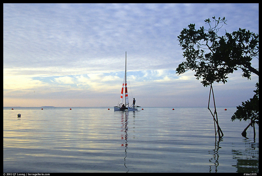Sailing in Biscayne Bay. Biscayne National Park, Florida, USA.