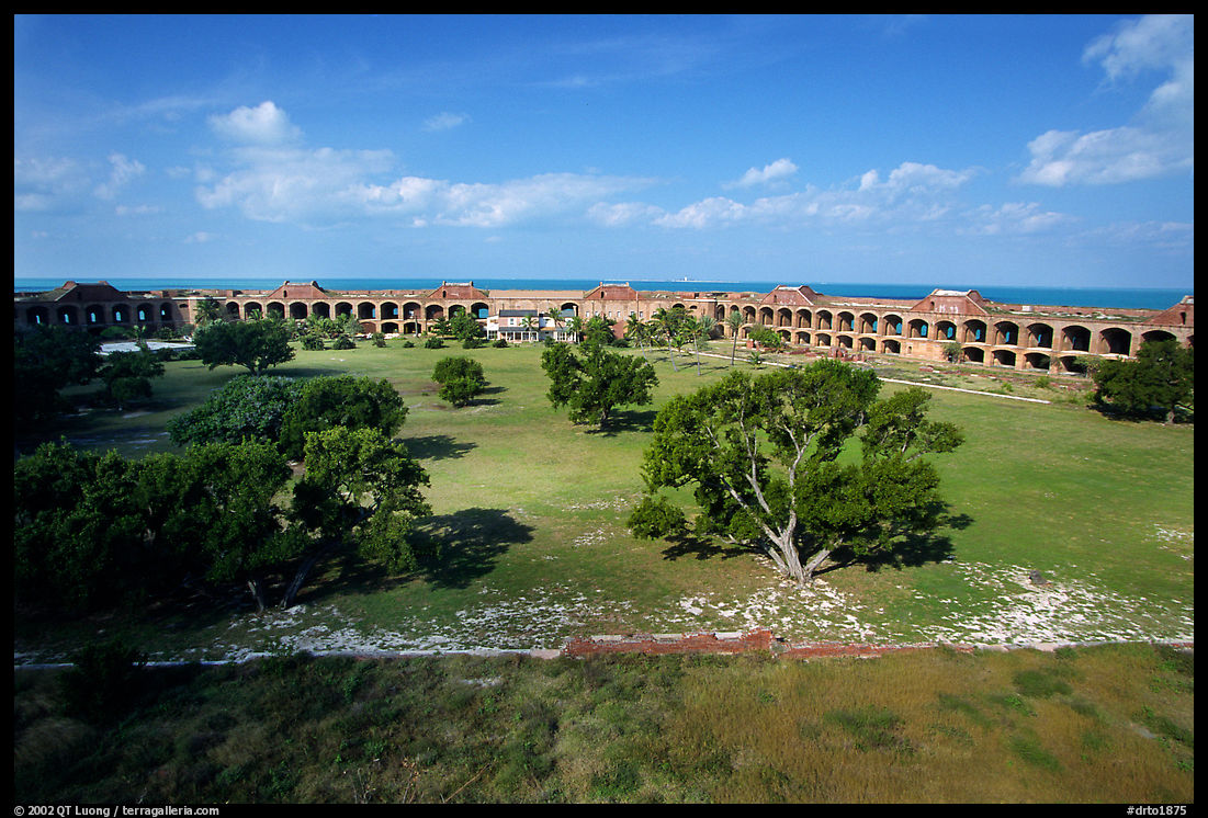 Parade grounds of Fort Jefferson. Dry Tortugas  National Park, Florida, USA.