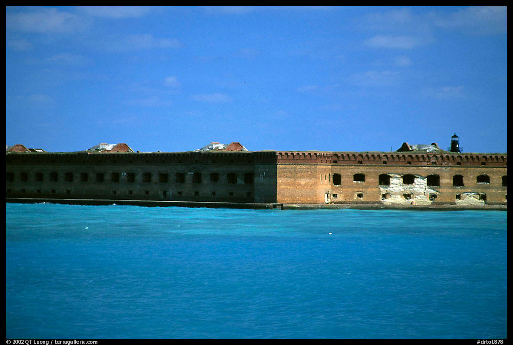 Fort Jefferson seen from ocean. Dry Tortugas  National Park, Florida, USA.