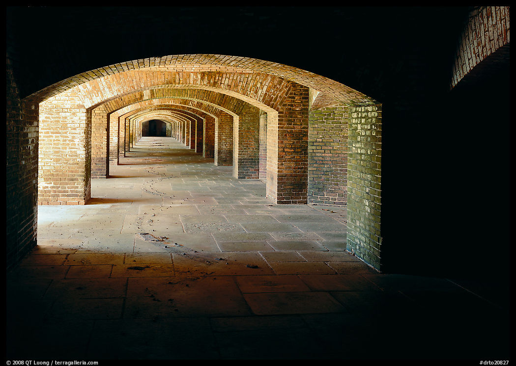 Gunroom in Fort Jefferson. Dry Tortugas  National Park, Florida, USA.