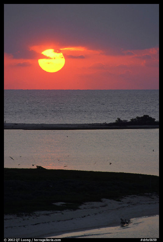 Sun rising over Long Key. Dry Tortugas  National Park, Florida, USA.