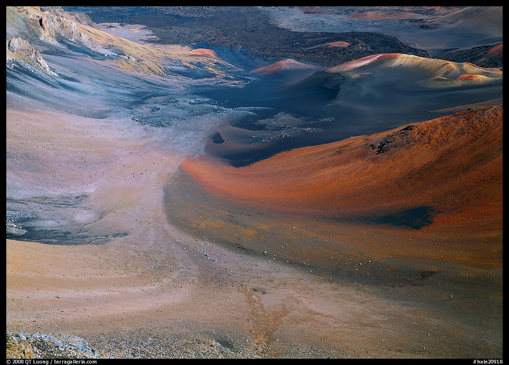 Colorful cinder in Haleakala crater. Haleakala National Park, Hawaii, USA.