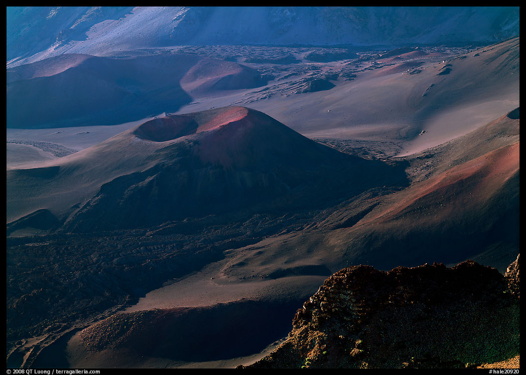 Smaller eruption crater inside the Haleakala crater. Haleakala National Park, Hawaii, USA.