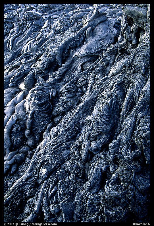 Ripples of hardened pahoehoe lava. Hawaii Volcanoes National Park