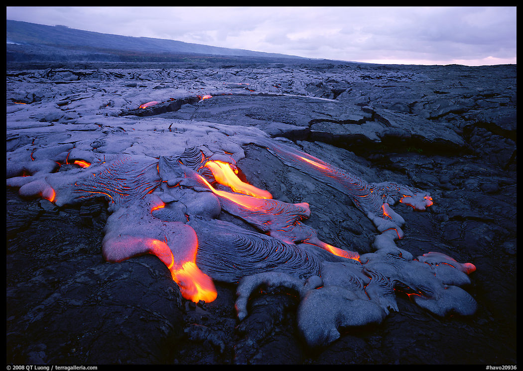 Molten lava flow near Chain of Craters Road. Hawaii Volcanoes National Park