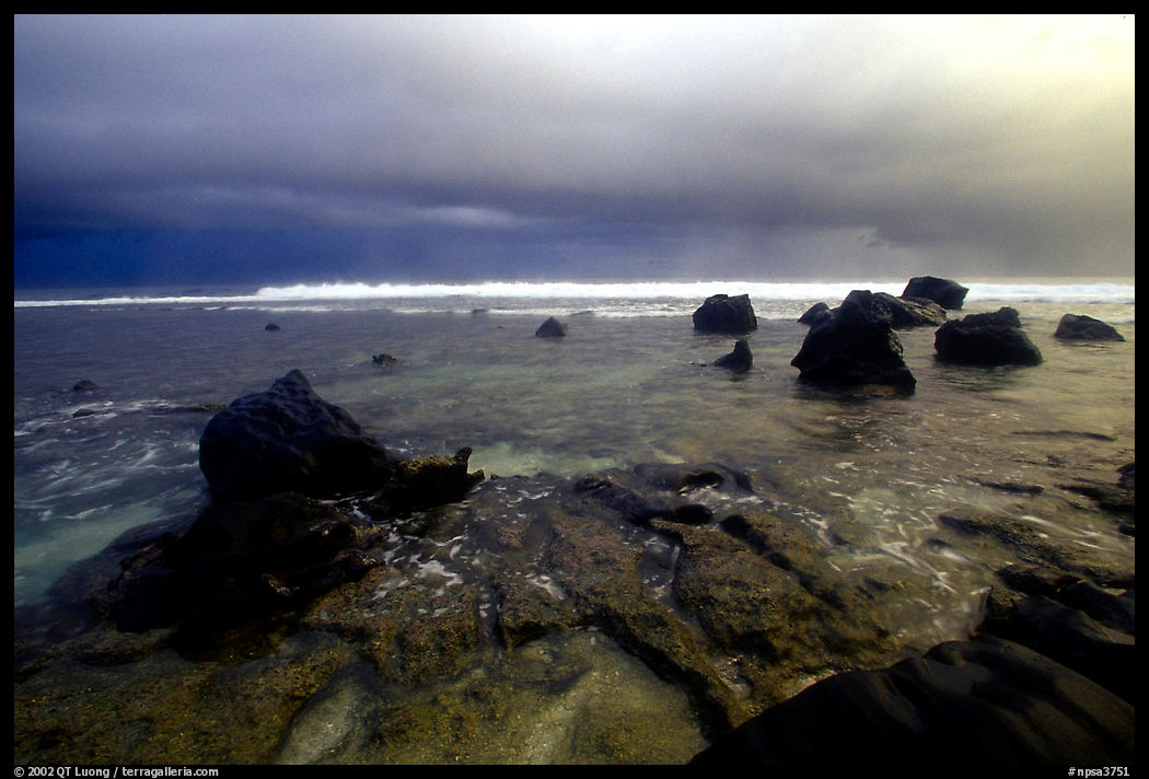 Approaching storm over ocean, Siu Point, Tau Island. National Park of American Samoa