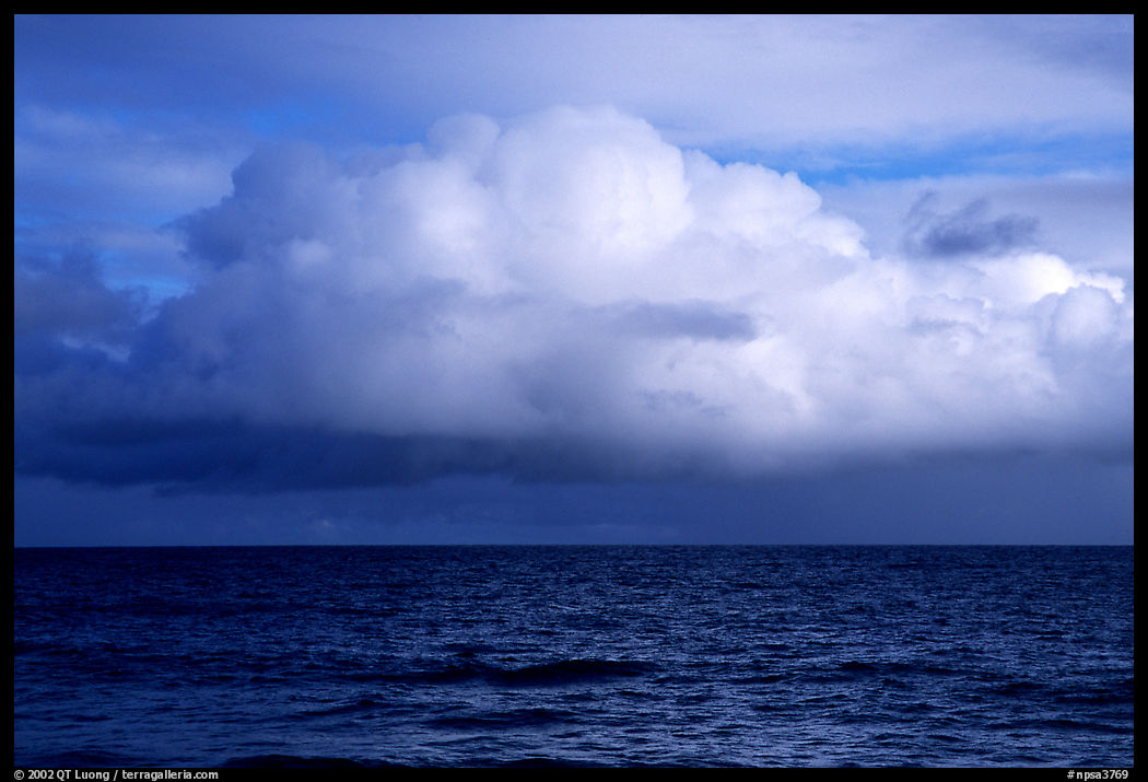 Cloud above the ocean, Tau Island. National Park of American Samoa