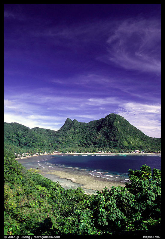 Vatia Bay and village, Tutuila Island. National Park of American Samoa