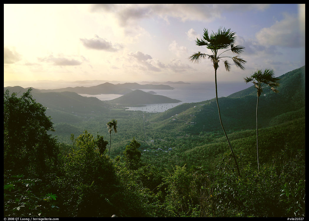 View over East end of island. Virgin Islands National Park, US Virgin Islands.