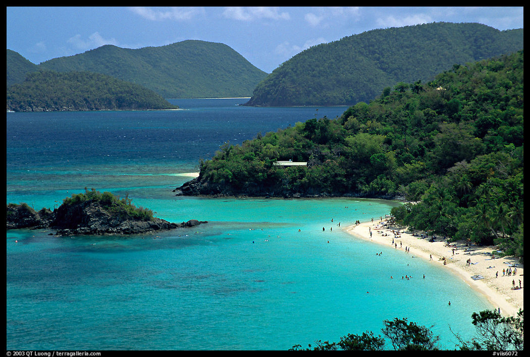 Trunk Bay and beach, mid-day. Virgin Islands National Park, US Virgin Islands.