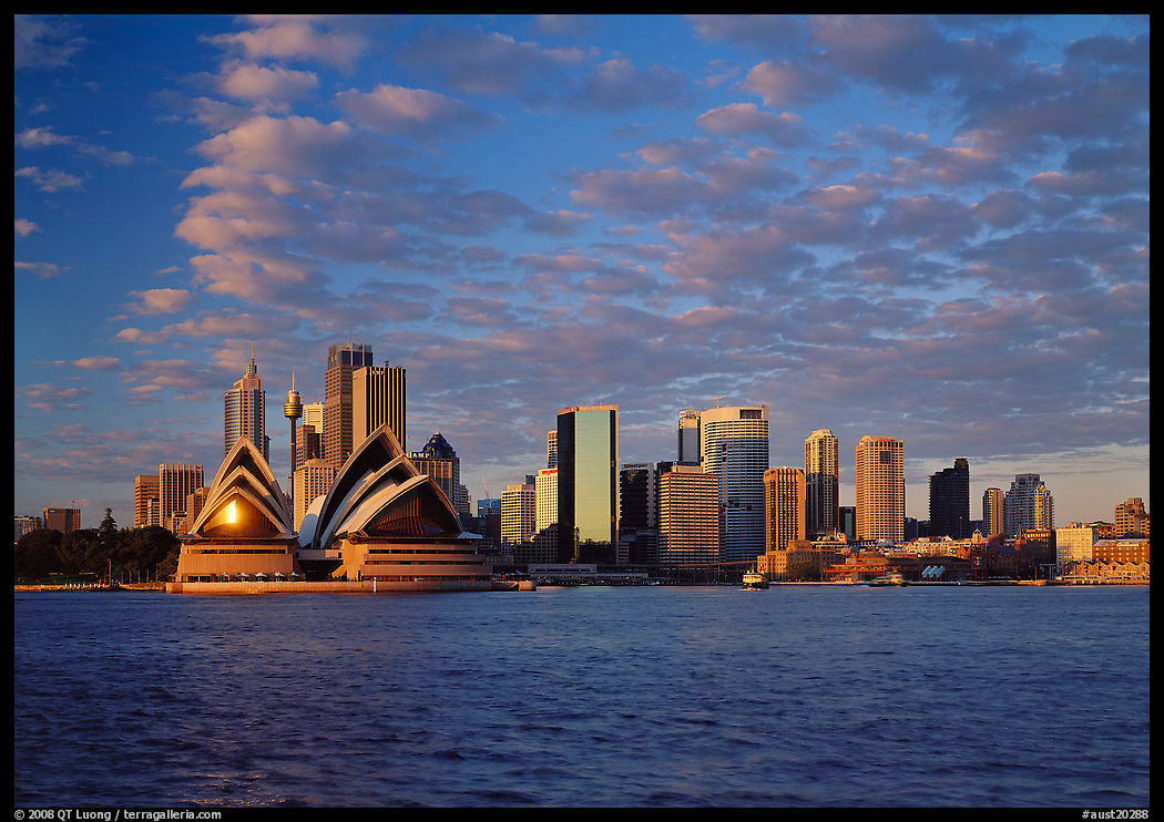Opera house and city skyline. Sydney, New South Wales, Australia