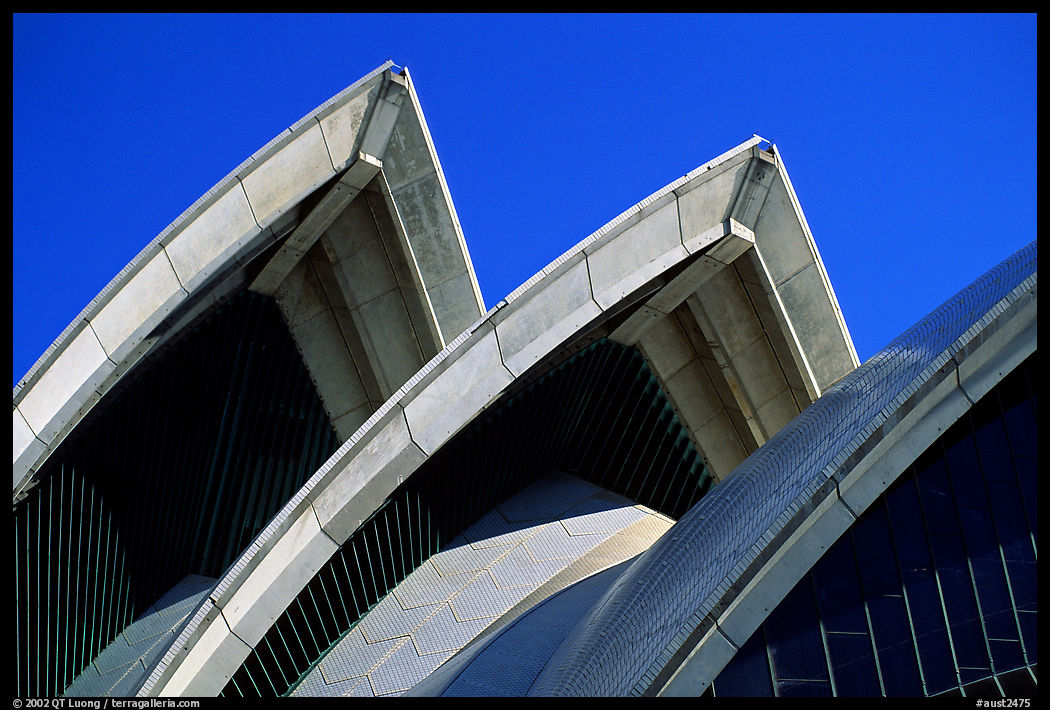 Shell-like roofs of the Opera House. Sydney, New South Wales, Australia