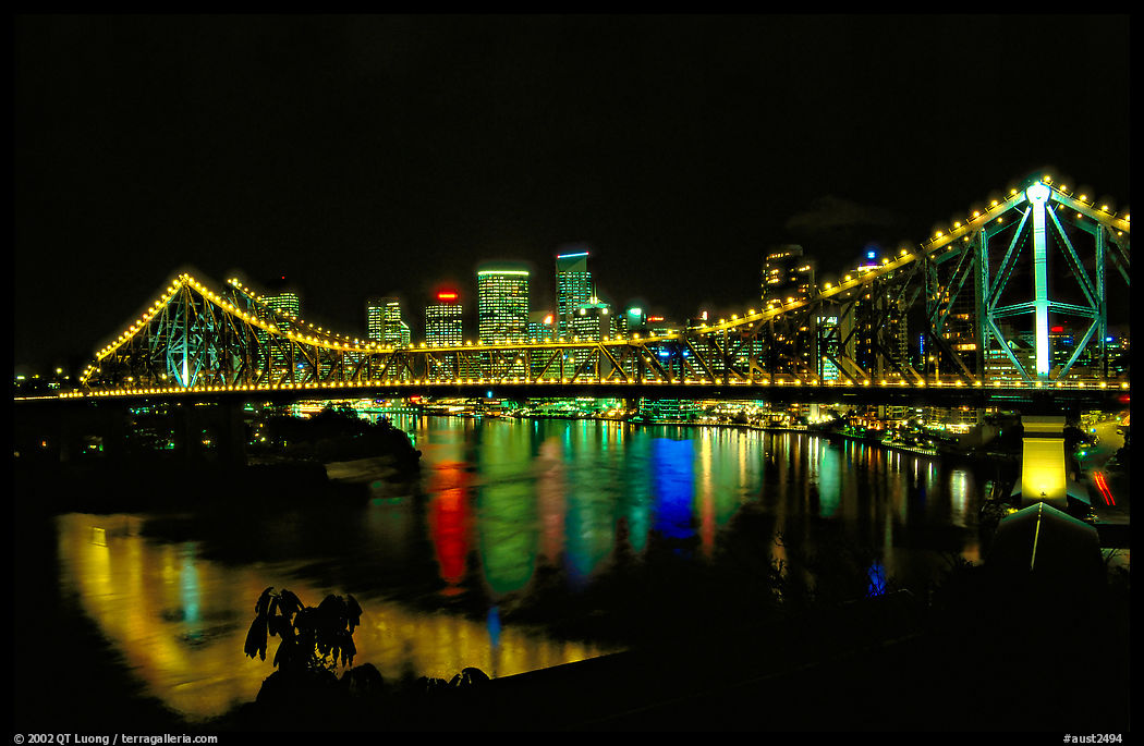 Brisbane by night. Brisbane, Queensland, Australia