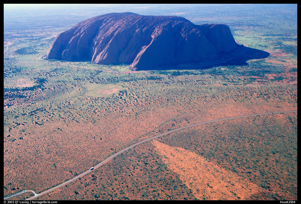 Aerial view of Ayers Rock. Uluru-Kata Tjuta National Park, Northern Territories, Australia